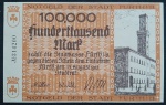 ALEMANHA - NOTGELD - 100 000 MARK - UMA FACE - 1923 - FE
