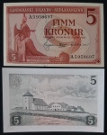 ISLANDIA - 5 KRONUR - FE - 1957