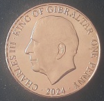 GIBRALTAR - 5 PENCE - 2024 - NATAL - REI CHARLES III - FC