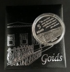 MOEDA DE PRATA DE GOIAS - PROOF NA CAIXA COM CERTIFICADO - CATALOGO R$ 500,