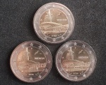 ALEMANHA - 2026 - BREMEN - COMEMORATIVA - 2 EUROS - LETRA A - 3 MOEDAS - FLOR DE CUNHO