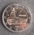 ALEMANHA - 2026 - BREMEN - COMEMORATIVA - 2 EUROS - LETRA D - FLOR DE CUNHO
