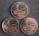 ALEMANHA - 2026 - BREMEN - COMEMORATIVA - 2 EUROS - LETRA D - 3 MOEDAS - FLOR DE CUNHO