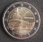 ALEMANHA - 2026 - BREMEN - COMEMORATIVA - 2 EUROS - LETRA J - FLOR DE CUNHO