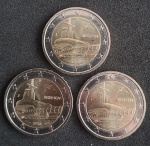 ALEMANHA - 2026 - BREMEN - COMEMORATIVA - 2 EUROS - LETRA J - 3 MOEDAS - FLOR DE CUNHO