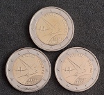 ESTONIA - 2023 - HIRUNDO RUSTICA - COMEMORATIVA - 2 EUROS - 3 MOEDAS - FC