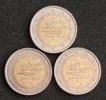 PORTUGAL - 2022 - TRAVESSIA DO ATLANTICO SUL - COMEMORATIVA - 2 EUROS - 3 MOEDAS - FC