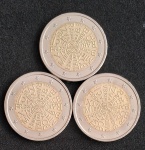 PORTUGAL - 2023 - UMA MOEDA PELA PAZ - COMEMORATIVA - 2 EUROS - 3 MOEDAS -FC
