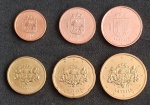 LETONIA - SÉRIE COM 6 MOEDAS CORRENTE - FC
