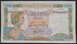FRANÇA - 500 FRANCOS - 1942 - SOBERBA