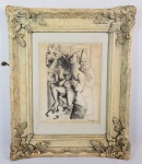 EMILIANO DI CAVALCANTI  CARNAVAL  CRAYON  ASSINADO E DATADO 1947.  EX COLEÇÃO DR. ANTONIO BERNARDES DE OLIVEIRA.  PARTICIPOU DA IMPORTANTE EXPOSIÇÃO RETROSPECTIVA DE DI CAVALCANTI REALIZADA NO  MUSEU DE ARTE MODERNA  DE SÃO PAULO  MAM EM 1971.  TAMBÉM PARTICIPOU DA EXPOSIÇÃO  DI CAVALCANTI DESENHISTA COM CURADORIA DE RALPH CAMARGO REALIZADA NA AVENIDA ATLANTICA, 4240 NO RIO DE JANEIRO EM OUTUBRO DE 1983 ESTANDO REPRODUZIDA NA PRIMEIRA PAGINA DO CATÁLOGO QUE ACOMPANHA ESTA OBRA APREGOADA NO LEILÃO. NO VERSO DA MOLDURA CACHE DA EXPOSIÇÃO DI CAVALCANTI DESENHISTA.  BRASIL, 1947, 32 X 24 CM SEM CONSIDERAR A MOLDURA COM A MOLDURA TEM 55 X 45 CMNOTA: A histórica exposição 50 anos de Arte: Di Cavalcanti foi uma mostra retrospectiva realizada no Museu de Arte Moderna de São Paulo (MAM-SP) entre 28 de outubro e 5 de dezembro de 1971. O evento celebrou o meio século de trajetória artística de Emiliano Di Cavalcanti, um dos nomes mais importantes e idealizadores da Semana de Arte Moderna de 1922. Organizada por Diná Lopes Coelho, responsável pela curadoria e pela catalogação das obras. Aconteceu no período em que o MAM-SP havia recém-conquistado sua nova sede definitiva no Parque Ibirapuera. : Reuniu uma vasta gama de suportes do artista, incluindo pinturas, desenhos, caricaturas, gravuras, publicações, tapeçarias e joias.  Os itens expostos foram cedidos por acervos de diversas instituições de várias cidades do Brasil e da Europa. A retrospectiva de 1971 foi considerada um marco crítico, pois permitiu ao público compreender a unidade da produção de Di Cavalcanti, que superava meras divisões cronológicas e destacava sua versatilidade técnica. Ela serviu como a última grande e abrangente exposição em vida do artista (que faleceu em 1976). Décadas mais tarde, em 2021, o museu resgatou a memória desse evento com a exposição comemorativa Di Cavalcanti no MAM: 50 anos x 2, exibindo o catálogo original, convites e filmes da época guardados em seu acervo bibliográfico.