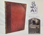 ILLUMINATED BOOKS OF THE MIDDLE AGES  1849.  (COM EX LIBRIS DA BIBLIOTECA DE SIR CHARLES EVAN THOMAS (1817-1902)  E TAMBEM EX LIBRIS DO DR. BERNARDO DE OLIVEIRA) ESCRITO POR HERY NOEL HUMPHREYS E ILUSTRADO POR OWEN JONES  FABULOSA OBRA DE GRANDE FORMATO DETALHANDO A HISTÓRIA DA ILUMINAÇÃO DE MANUSCRITOS ENTRE OS SECULOS IV E XVII. OBRA RARAA COM CROMOLOTOGRAFIAS DE EXEMPLOS HISTÓRICOS DE ILUMINURAS. AS CROMOLITOGRAFIAS FORAM DESENHADAS A MÃO EM PLACAS DE ROCHA CALCÁREA  E IMPRESSAS COM TINTAS COLORIDAS OLEOSAS COM AS CORES DAS OBRAS DO PERÍODO MEDIEVAL.  A MAIOR PARTE DAS ESCALAS FOI APRESENTADA EM TAMANHO DAS ORIGINAIS DO PERIODO MEDIEVAL POR ISSO O LIVRO É TÃO GRANDE. A OBRA FOI FEITA COM A REPRODUÇÃO MANUAL DE MANUSCRITOS LENDÁRIOS GUARDADOS EM BIBLIOTECAS DO MUNDO TODO COMO O EVANGELHO DE LINDISFARNE E O LIVRO DE HORA DE ANA DA BRETANHA.  NA ÉPOCA DE SUA PUBLICAÇÃO A INGLATERRA VIVIA O MOVIMENTO DO RENASCIMENTO GÓTICO . FOI EXREMAMENTE CARO PARA PRODUZIR E POR ISSO OS VOLUMES FORAM ADQUIRIDOS POR NOBRES, INTELECTUAIS ENDINHEIRADOS E BIBLIOTECAS DE PRESTIGIO. O PRIMEIRO PROPRIETÁRIO DESSE VOLUME CUJO EX LIBRIS ESTA LOGO ACIMA DO PERTENCENTE A BIBLIOTICA DO DR. BERNARDO DE OLIVEIRA FOI CHARLES EVAN THOMAS (1817-1902) QUE PERTENCIA A ALTA SOCIEDADE DE LONDRES E INTEGRAVA A NOBREZA RURAL DO REINO UNIDO (ERA DONO DO CASTELO DE GNOLL EM GLARMORGAN. CONHECIDO BIBLIOFILO REUNIU UMA DAS MAIS IMPORTANTES COLEÇÕES DE LIVROS EM SEU TEMPO. FORMATO: GRANDE FÓLIO (ELEPHANT FOLIO / IMPERIAL FÓLIO).ELEMENTOS ILUSTRADOS: INCLUI FRONTISPÍCIO DECORATIVO ADICIONAL IMPRESSO EM CROMO-LITOGRAFIA POR OWEN JONES. O MIOLO ORIGINAL CONTA COM 39 PRANCHAS CROMO-LITOGRAFADAS EXTRA-TEXTO ACOPLADAS/MONTADAS EM PAPEL ENCORPADO, ALÉM DE 1 PRANCHA EM PRETO E BRANCO (LINEAR/PLANA).TIPOGRAFIA: TEXTO IMPRESSO EM PRETO E VERMELHO COM CAPITULARES ORNAMENTADAS.ENCADERNAÇÃO MEIA-MARROQUINO VERMELHO DE ÉPOCA / COURO INTEIRIÇO ESTAMPADO A SECO, LOMBADA COM NERVOS ELEVADOS E DECORAÇÕES FLORAIS EM OURO, CORTES. 58 X 39 CMNOTA: TRATA-SE DE UMA DAS OBRAS MAIS MONUMENTAIS E INFLUENTES DA ERA VITORIANA E UM MARCO HISTÓRICO NA EVOLUÇÃO TÉCNICA DA CROMO-LITOGRAFIA (IMPRESSÃO COLORIDA EM PEDRA). O HISTORIADOR HENRY NOEL HUMPHREYS TRAÇA EM SEU TEXTO A EVOLUÇÃO DOS MANUSCRITOS ILUMINADOS DESDE A ANTIGUIDADE CRISTÃ TARDIA ATÉ A RENASCENÇA. AS PRANCHAS, EXECUTADAS SOB A DIREÇÃO MINUCIOSA DO ARQUITETO E DESIGNER OWEN JONES, REPRODUZEM COM FIDELIDADE IMPRESSIONANTE E OURO POLIDO AS ILUMINURAS ORIGINAIS GUARDADAS NOS PRINCIPAIS PALÁCIOS, MOSTEIROS E BIBLIOTECAS REAIS DA EUROPA. 