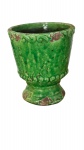 Antigo vaso decorativo , craquele , no tom verde , mede 24x20 cm largura