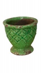 Antigo vaso decorativo , craquele , no tom verde , mede 17x17 cm