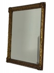Antigo e lindo espelho bisotado , francês , rica moldura entalhada , mede 62x58 cm altura