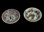Duas manteigueiras em porcelana oriental , mede 6 cm