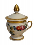 Antiga molheira em fina porcelana européia , velho paris, França,  pintada a mão, detalhes com frisos a ouro brunido  , com iniciais não identificada , mede 11x8 cm