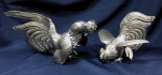 Magnifico Par de Galos de Briga em PRATA DE LEI -925 -  Mede: 28 cm - Peso: 1470g