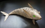 Magnfica e curiosa escultura de peixe maleável em PRATA DE LEI -925 - Mede : 26 cm - Peso : 80 g 
