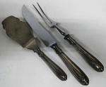 Trio de talheres em PRATA DE LEI 925 - Contrastada - Peso : 425 g - Mede: 25 cm