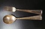 Par de colheres em PRATA DE LEI 925 - Peso: 35 g - Mede: 11 cm 