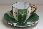 Xicara de Café em porcelana -  Japonesa - ALTO RELEVO - Xicara 4,5 cm ; Pires  9 cm- (SA23) - Suporte não incluso