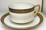 Xicara de Café em porcelana -  - OURO PRETO - Xicara 5 cm ; Pires 13 cm- (SA67) - Suporte não incluso