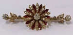 Antigo Broche em ouro 18 K com incrustação de 52 diamantes em diversos tamanhos  - 8,5g