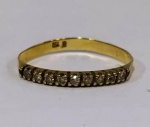 Meia Aliança em ouro 18K - 9 brilhantes -  aro 12 - 1,1g