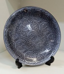 Prato de cristal azul AR amsterdam (lead free). Mede: 35 cm 