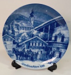 Prato berlim design genuine blue china weihnachtstella 1988 . Mede: 30 cm 