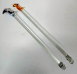Par de misturador de drinks em vidro adornados com aves na ponta. Mede: 20 cm- (MARG11)