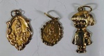 3 pingentes OURO baixo - santinhos