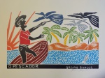 Bacaro Borges , O Pescador, xilogravura, 33x48cm, sem moldura