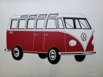 Kleber Ventura, Kombi Vermelha, gravura, tiragem 25/35, 70x100cm, sem moldura