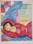 Cícero Dias, Namoradeira, gravura, tiragem 167/200, 109x75cm, sem moldura