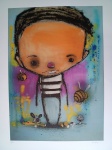 Andy Hope, Menino e Abelha, gravura 46/60, 100x70cm, sem moldura, FINEART