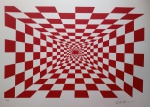 Kleber Ventura, Infinito Vermelho, gravura, tiragem 23/25, 50x70cm, sem moldura