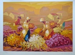 Érico Santos, Camponeses, gravura 39/200, 50x70cm, sem moldura