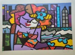 Romero Britto, Penélope, gravura, tiragem PI 2/5, 50x70cm, sem moldura