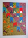 Zi Facella, Bandeiras, gravura PI, 70x50cm, 2025, sem moldura