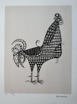 Aldemir Martins, Galo Preto, gravura, tiragem 44/100, 70x50cm, Edição Póstuma, sem moldura