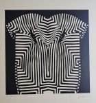 Kleber Ventura, Camiseta Preta, gravura, tiragem 11/35, 50x50cm, sem moldura