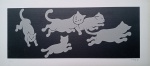Fang, Gato Prateado, gravura 15/50, 22x50cm, necessita de limpeza, sem moldura
