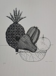 Aldemir Martins, Frutas, gravura, tiragem 41/100, Edição Póstuma, 50x35cm, sem moldura