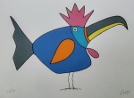 Lucas Pennacchi, Pássaro, gravura, tiragem 83/130, 21x30cm, sem moldura
