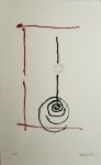 Caciporé, Composição, gravura, tiragem 8/30, 32x20cm, sem moldura, com pequenos pontos de acidez