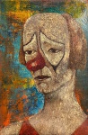 Palhaço, óleo sobre tela, 60 X 40 cm, assinado no canto superior direito