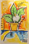 Burle Marx, aquarela sobre papel, 27 X 19 cm, assinado no canto inferior direito