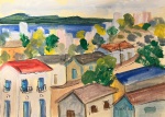 Djanira, tempera sobre papel, 21 X 30 cm, assinado no canto inferior direito